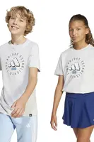 Dětské bavlněné tričko adidas šedá barva, s potiskem, JI6687