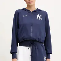 Mikina Nike New York Yankees dámská, tmavomodrá barva, s kapucí, s aplikací, 035D-160N-NK-HVV