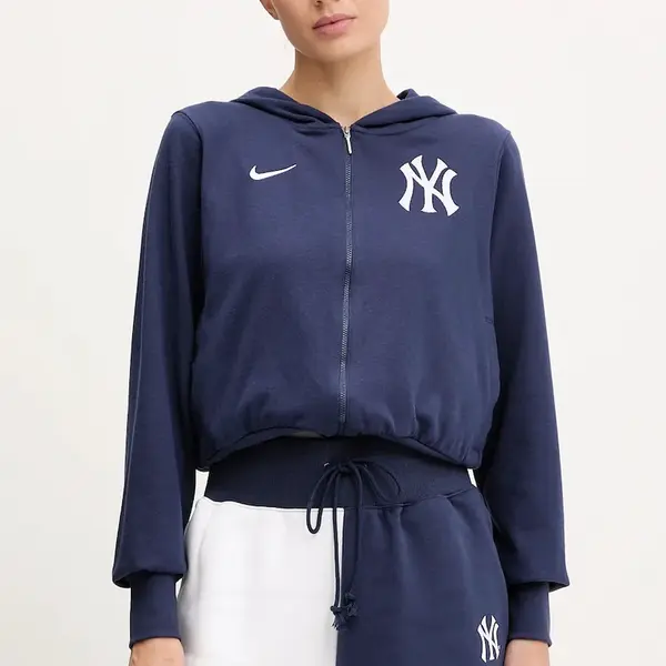 Mikina Nike New York Yankees dámská, tmavomodrá barva, s kapucí, s aplikací, 035D-160N-NK-HVV