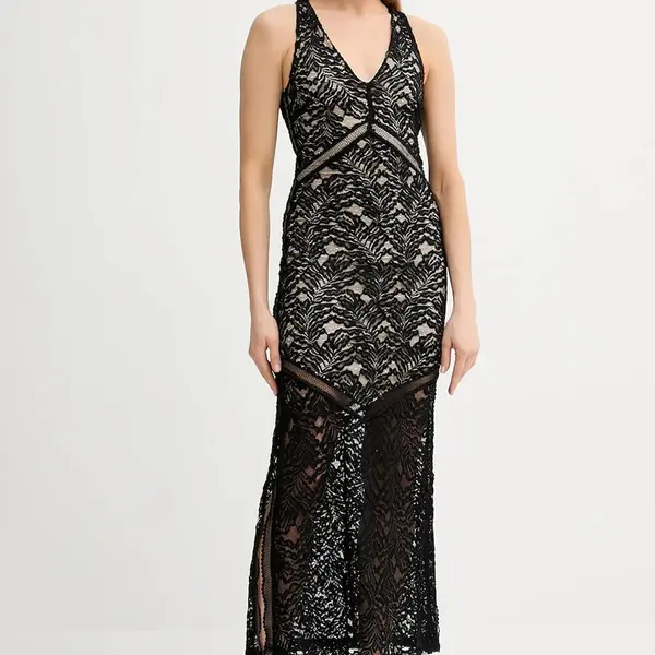 Šaty Guess CHRISTEL černá barva, maxi, přiléhavé, W5GK37 KCS90