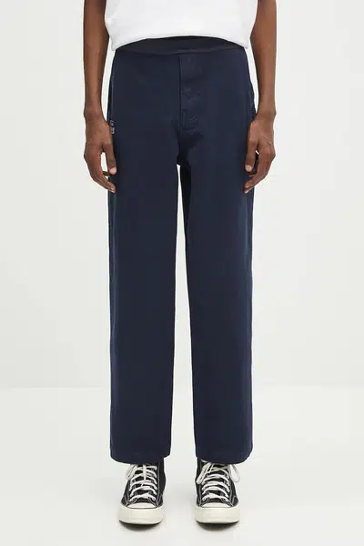 Bavlněné kalhoty Evisu Classic Worker Chino pánské, tmavomodrá barva, 2ESHTM5PT1063