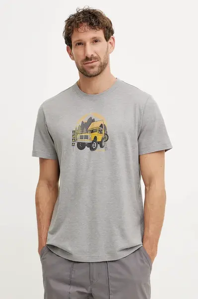 Sportovní triko Smartwool šedá barva, s potiskem, SW002757