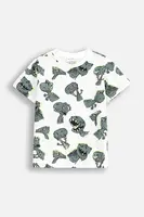 Dětské bavlněné tričko Coccodrillo bílá barva, s potiskem, EVERYDAY BOY