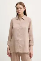 Bavlněná košile Melissa Odabash hnědá barva, regular, s klasickým límcem, Tina