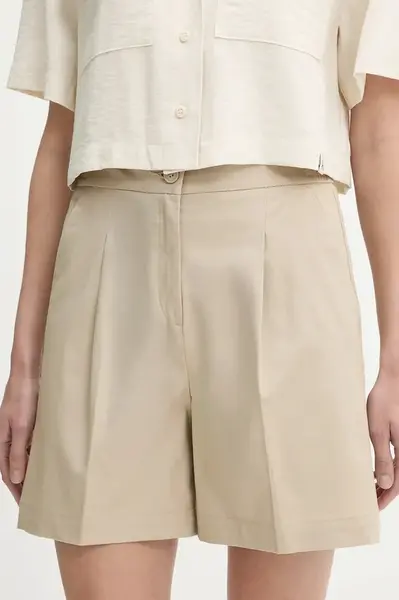 Kraťasy United Colors of Benetton dámské, béžová barva, high waist, 40FAD901U