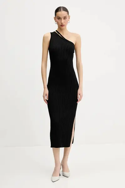 Šaty HUGO černá barva, maxi, přiléhavé, 50538218