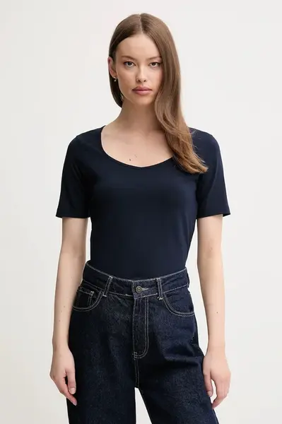 Tričko United Colors of Benetton dámské, tmavomodrá barva, 3FJHD401P