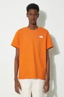 Bavlněné tričko The North Face M S/S Redbox Celebration Tee oranžová barva, s potiskem, NF0A87NVPCO1
