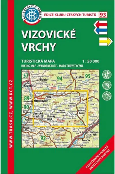 KČT 93 Vizovické vrchy 1:50T Turistická mapa