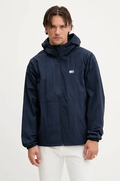 Bunda Tommy Jeans tmavomodrá barva, přechodná, DM0DM21393