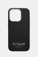 Obal na telefon Karl Lagerfeld iPhone 15 Pro černá barva, KLHCP15LPGWCMKHK