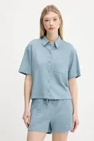 Košile Vans dámská, modrá barva, relaxed, s klasickým límcem, VN000M99CFL1