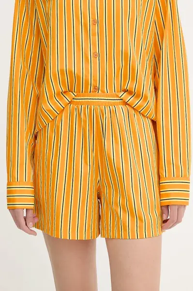 Bavlněné šortky Silvian Heach TAIR dámské, oranžová barva, high waist, GPP25445SH