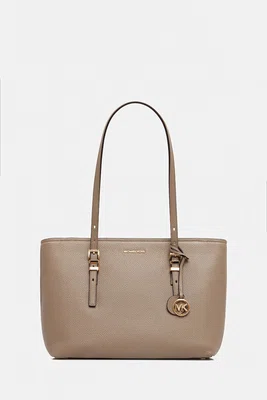 Kožená kabelka MICHAEL Michael Kors QUINN béžová barva, 30T5GQNT2L