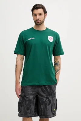 Bavlněné tričko adidas Originals Graphic Tee pánské, zelená barva, s aplikací, JX3057