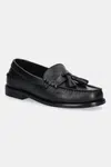 Kožené mokasíny Tommy Hilfiger TH TASSEL LTH LOAFER pánské, černá barva, FM0FM05494