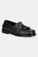 Kožené mokasíny Tommy Hilfiger TH TASSEL LTH LOAFER pánské, černá barva, FM0FM05494