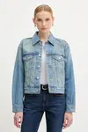 Džínová bunda Calvin Klein Jeans modrá barva, přechodná, LV047B075G
