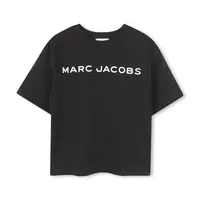 Dětské bavlněné tričko Marc Jacobs černá barva, s potiskem, W60457