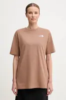 Bavlněné tričko The North Face Essential hnědá barva, NF0A87NQ6IH1
