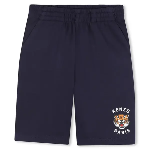 Dětské bavlněné šortky Kenzo Kids tmavomodrá barva, K61122