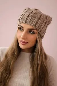 Kesi Milano fleecová čepice K203 ecru melange+light beige
