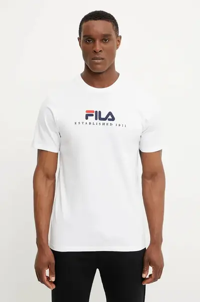 Bavlněné tričko Fila Brill bílá barva, s aplikací, FAU0200
