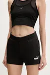 Kraťasy Puma dámské, černá barva, hladké, medium waist, 682438