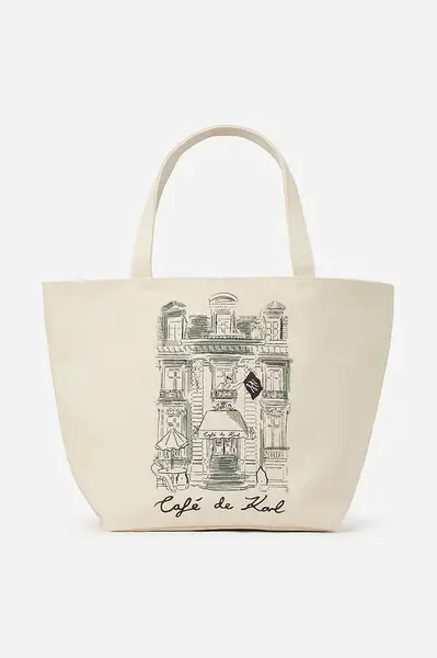 Oboustranná kabelka Karl Lagerfeld béžová barva, A2W50003