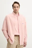Bavlněná košile Drôle de Monsieur La Chemise Lavee Drule růžová barva, relaxed, s klasickým límcem, G-SH195-CO178-LPI