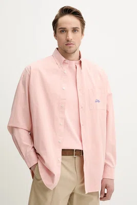Bavlněná košile Drôle de Monsieur La Chemise Lavee Drule růžová barva, relaxed, s klasickým límcem, G-SH195-CO178-LPI