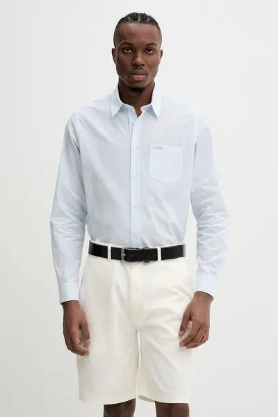Bavlněná košile Guess Jeans pánské, modrá barva, regular, s klasickým límcem, M5RH67 WGZ11