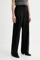 Kalhoty G-Star dámské, černá barva, široké, high waist, D26036-D909