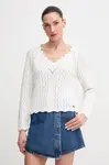 Bavlněný svetr Pepe Jeans OLYA SWEATER dámský, béžová barva, lehký, PL702288