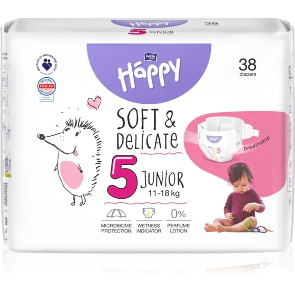 BELLA Baby Happy Soft&Delicate jednorázové pleny Junior 11-18 kg 38 ks