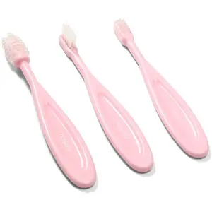 BabyOno Toothbrush zubní kartáček pro děti Pink 3 ks