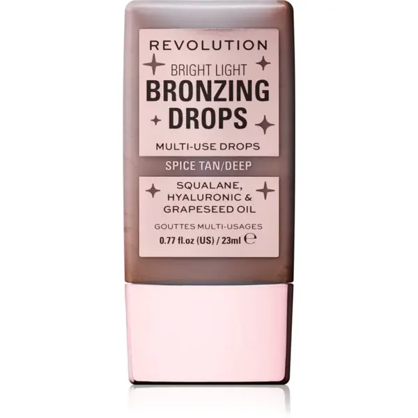 Revolution Bright Light Bronzing Drops tekutý bronzer odstín Deep Bronze Spice 23 ml