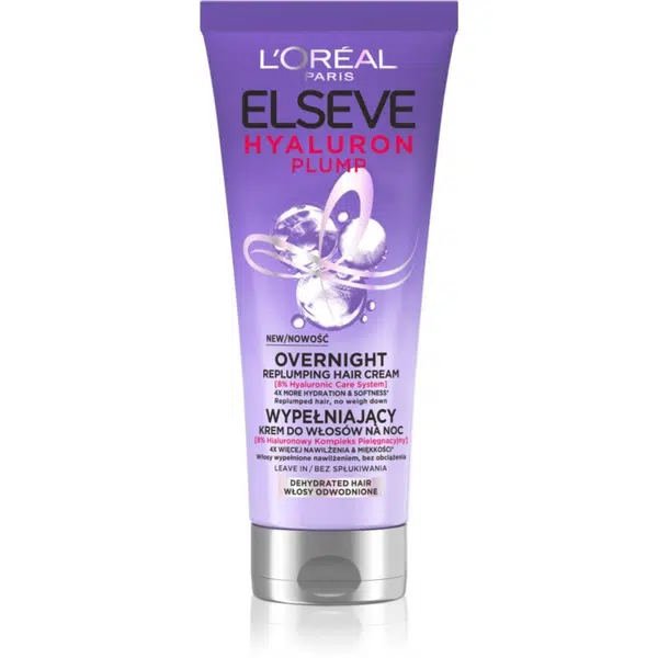 L’Oréal Paris Elseve Hyaluron Plump noční hydratační krém na vlasy 200 ml