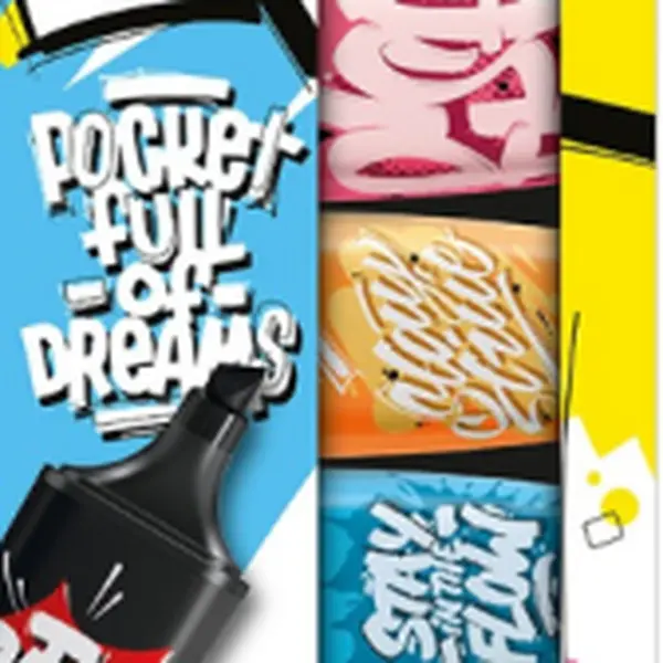 Zvýrazňovače a popisovač - STABILO BOSS MINI by Snooze One - 6 ks sada - růžová, oranžová, modrá, žlutá, zelená a černá