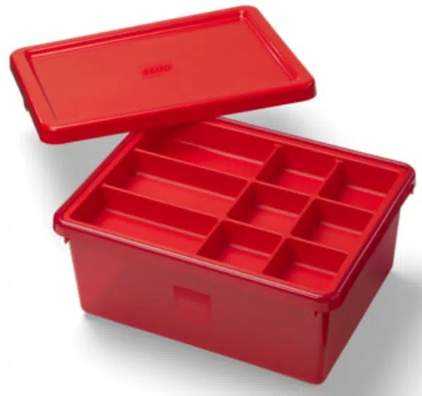 LEGO úložný box s organizérem - červená