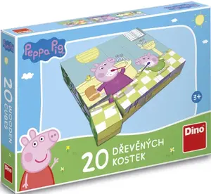 Dřevěné kostky Peppa Pig: Veselý den – 20 kostek