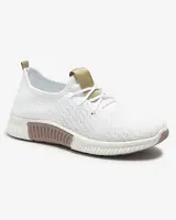 Resti White women's sports shoes with brown inserts Kedeti - Footwear