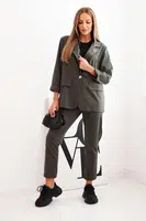 Kesi Włoski Dámský komplet Punto elegantní sako a kalhoty khaki
