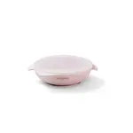 Babyono Silikonový talířek s přísavkou a víčkem  - růžový