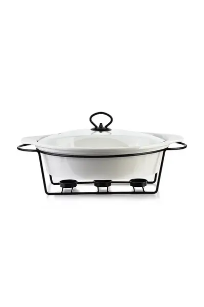 Mísa s pokličkou a ohřívačem home & lifestyle Modern Kitchen 2,6 L bílá barva