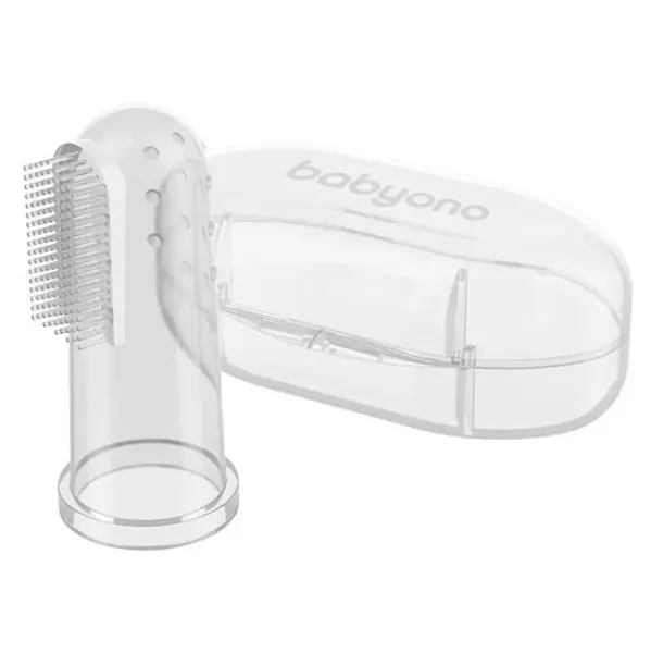 BABYONO Kefka zubná na prst s puzdrom od 0+m 1 kus