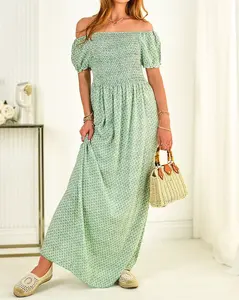 Resti Green women's patterned midi dress - Clothing