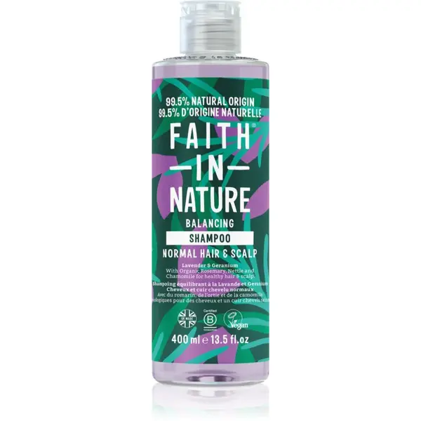 Faith In Nature Lavender & Geranium prírodný šampón pre normálne až suché vlasy 400 ml