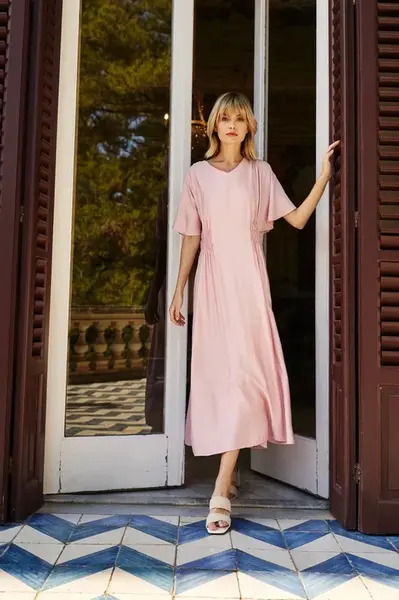 Marisse Pink Midi Dress
