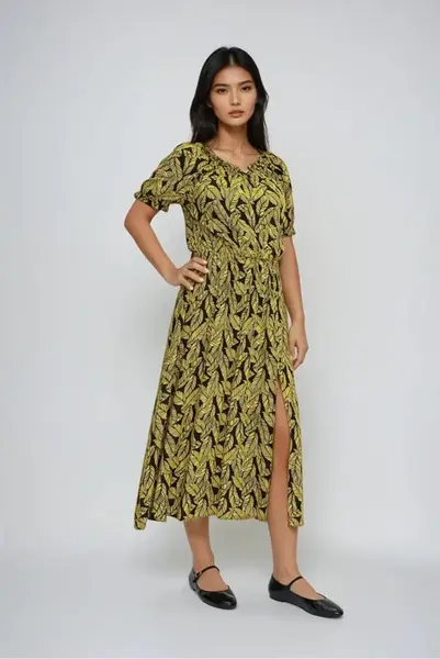 Marisse Yellow Viscose Dress